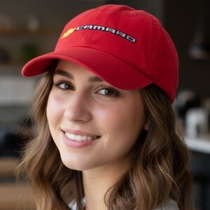 Vintage Red Chevy Camaro Logo Baseball Cap Hat Adjustable Unisex HSH